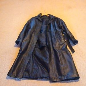 Full Length Leather Trenchcoat